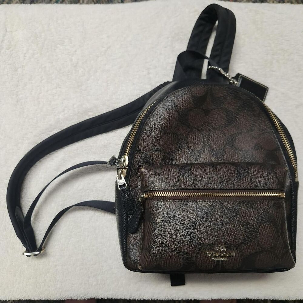 Coach Brown and Black Mini Backpack